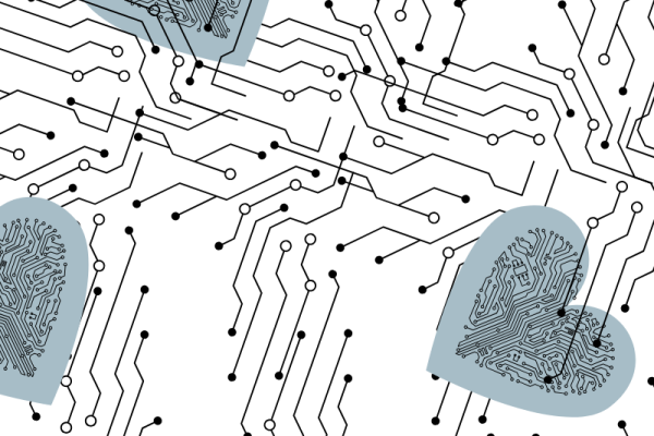 Motherboard circuits and hearts in a tangled web